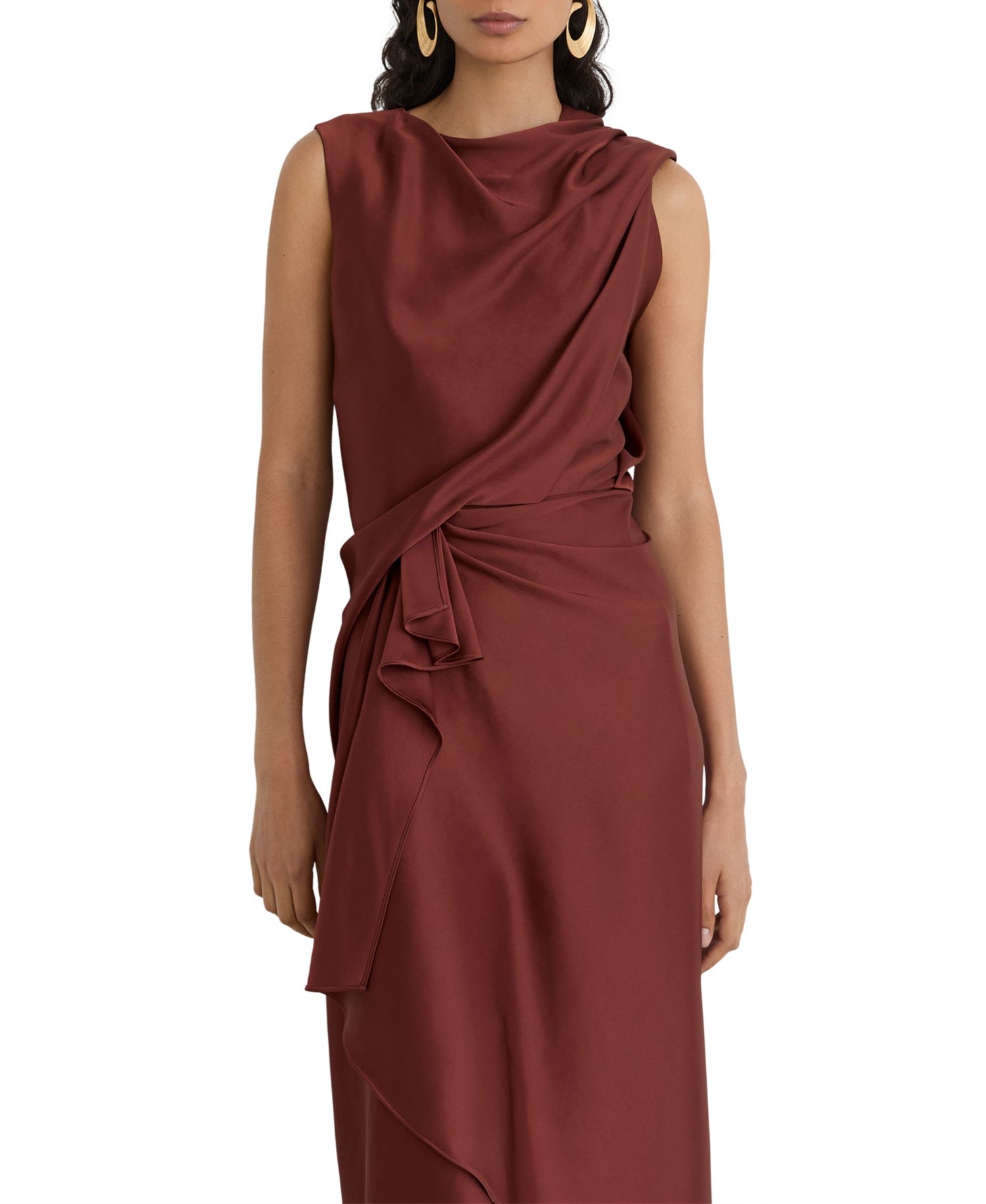 Women's Mabel High-Low Cowl-Neck Sleeveless Dress