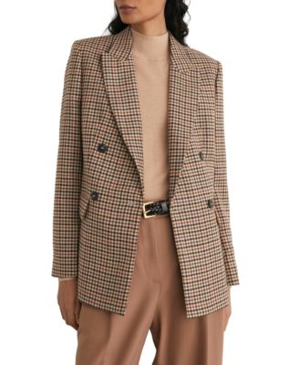 Women's Willow Double-Breasted Wool Check Blazer