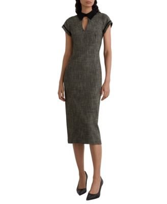 Women's Ava Collared Cap-Sleeve Tailored Midi Dress