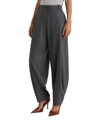 Women's Pleated Barrel Wide Leg Trousers