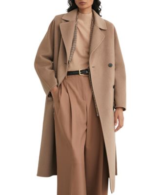 Women's Lucia Double-Breasted Long Wool-Blend Coat