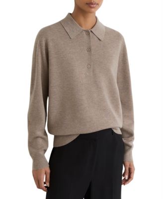 Women's Merino Long-Sleeve Polo Sweater