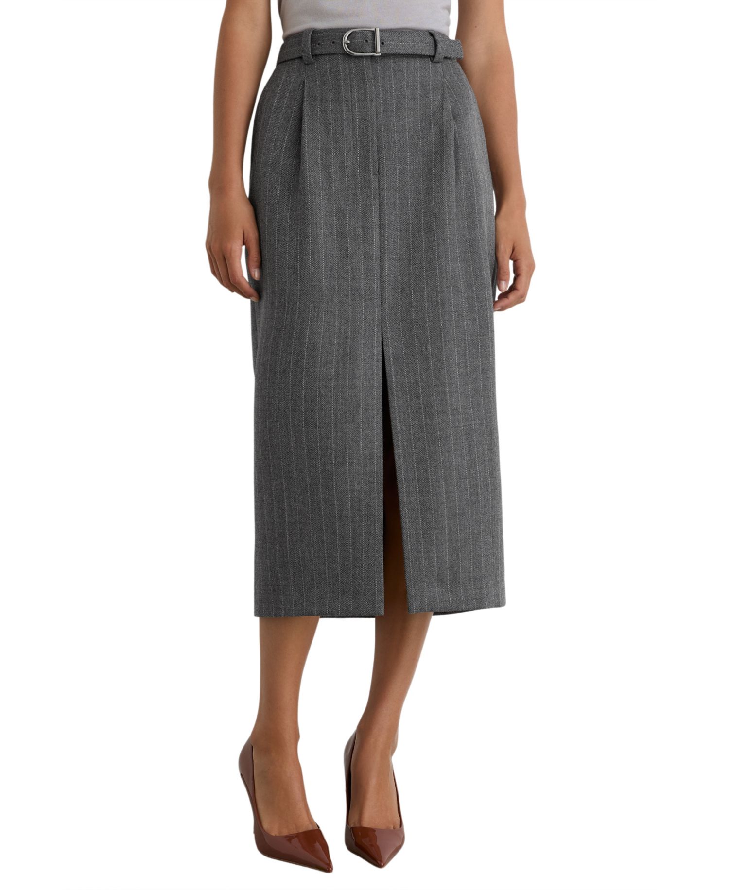 Women's Astrid High-Waisted Pleated Wool Skirt