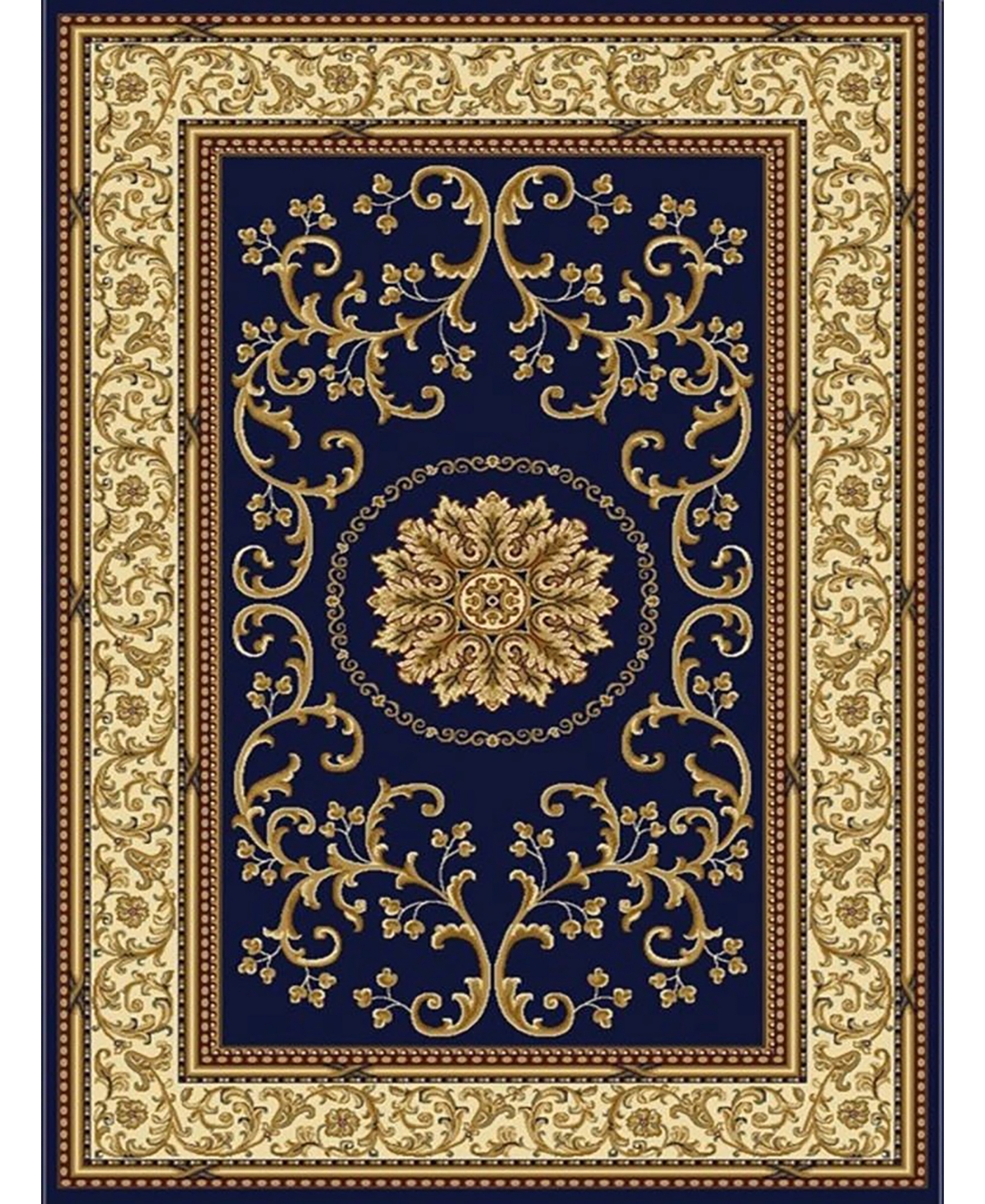 Closeout! Km Home 1419/1343/Navy Navelli Blue 7'9" x 11'6" Area Rug