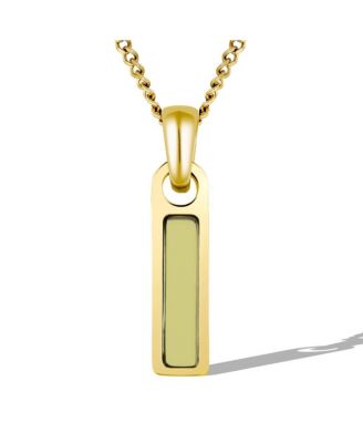 Men's Birthstone Tag Necklace - Gold Pendant