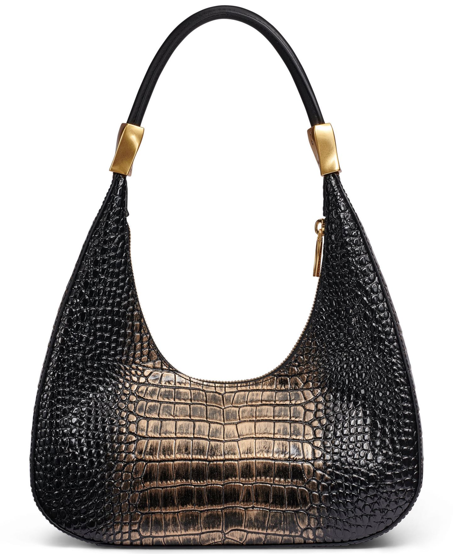 Женская сумка Donna Karan New York Quogue Small Leather Shoulder Handbag, цвет: Чёрный / Золотой — фото 2