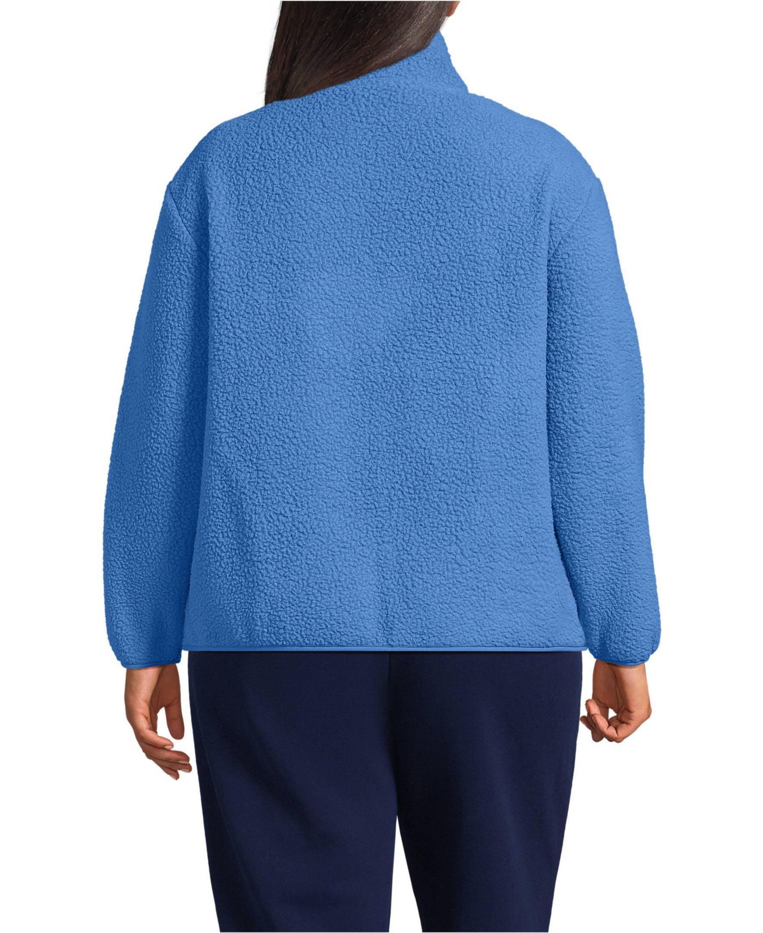 Plus Size High Pile Half Zip Fleece Pullover