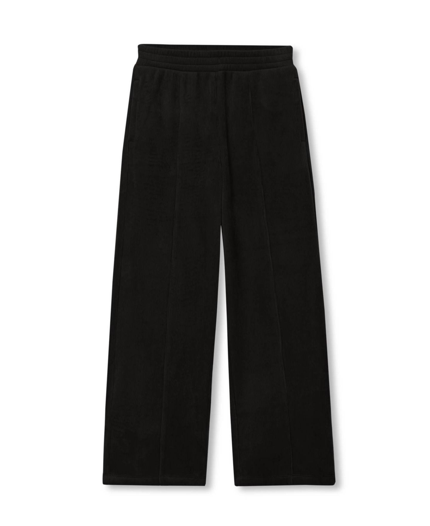 Детские брюки Lands' End Girls Plush Rib Wide Leg, цвет: Чёрный — фото 1
