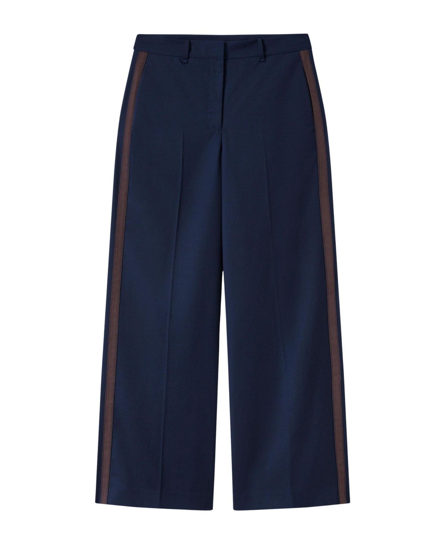Women's Mid-Rise Side-Stripe Straight Trousers