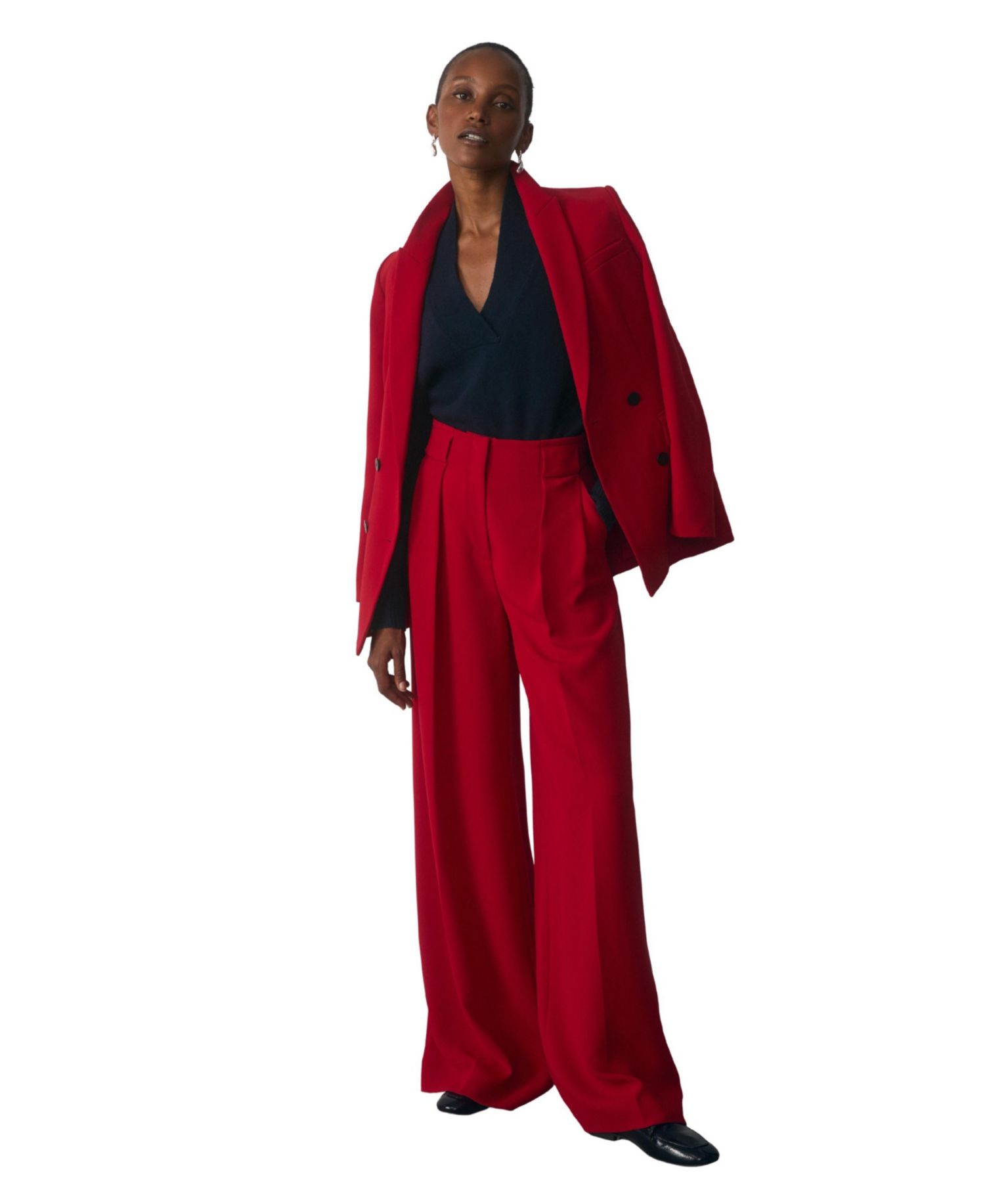 Women's Orta Merino Wool and Cashmere V-Neck Long-Sleeve Sweater
