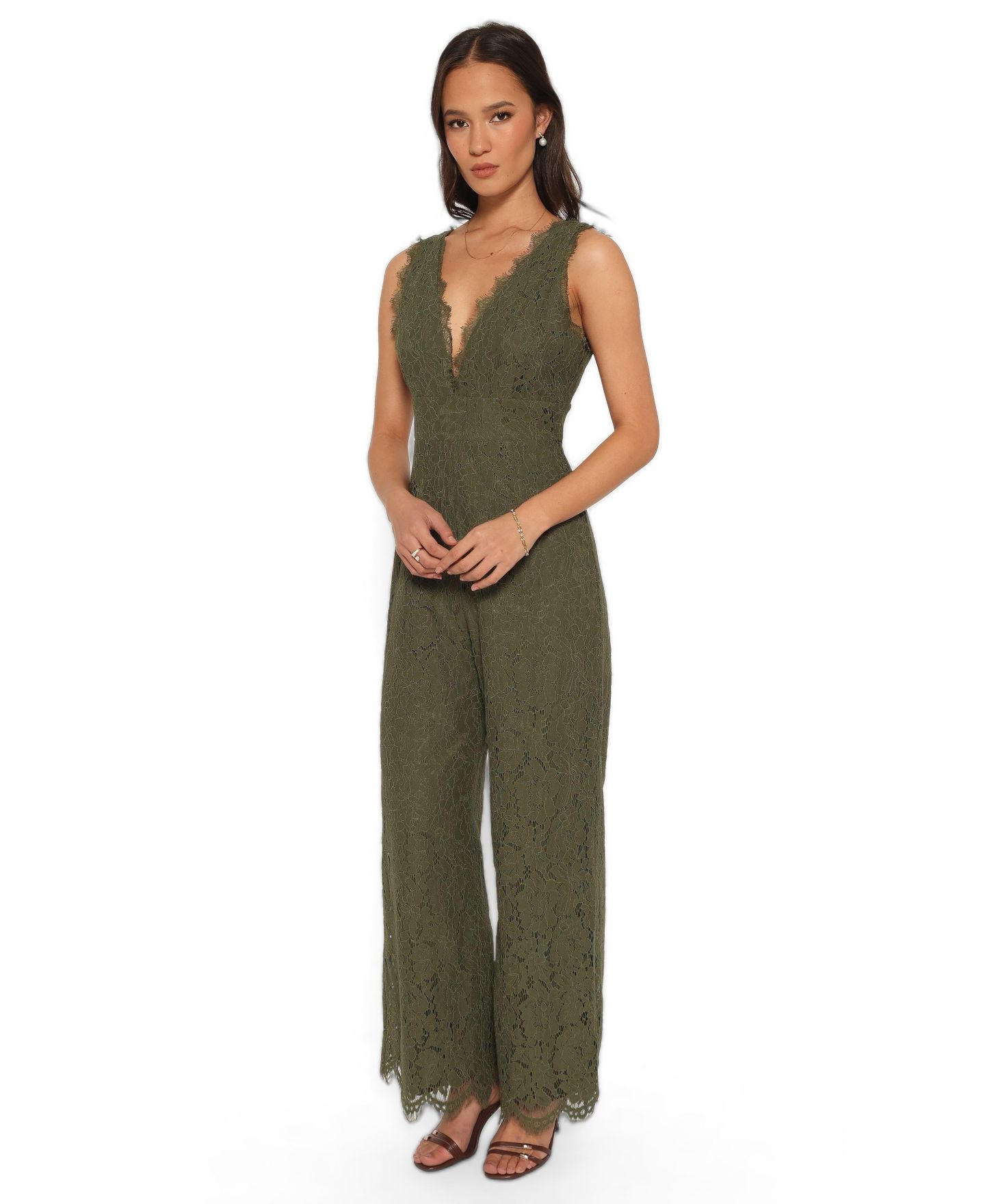Женский комбинезон Petal and Pup Eloise Floral-Print Lace V-Neck Jumpsuit — фото 3