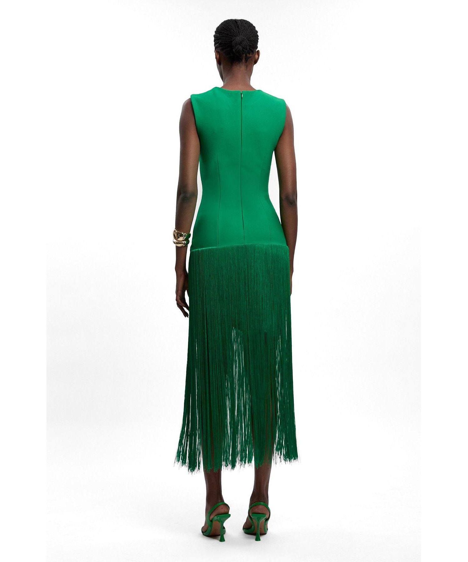 Women's Form Fit Bandage Tassel Hem Mini Dress