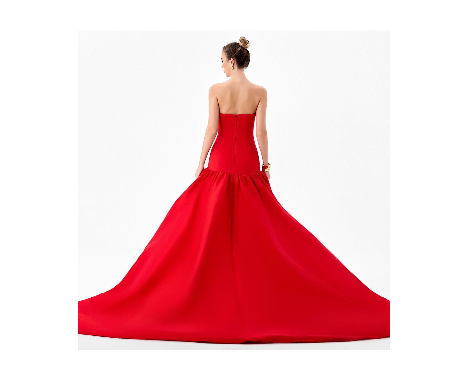 Women's Allegra Strapless Dropped-Waist Balloon-Skirt Gown