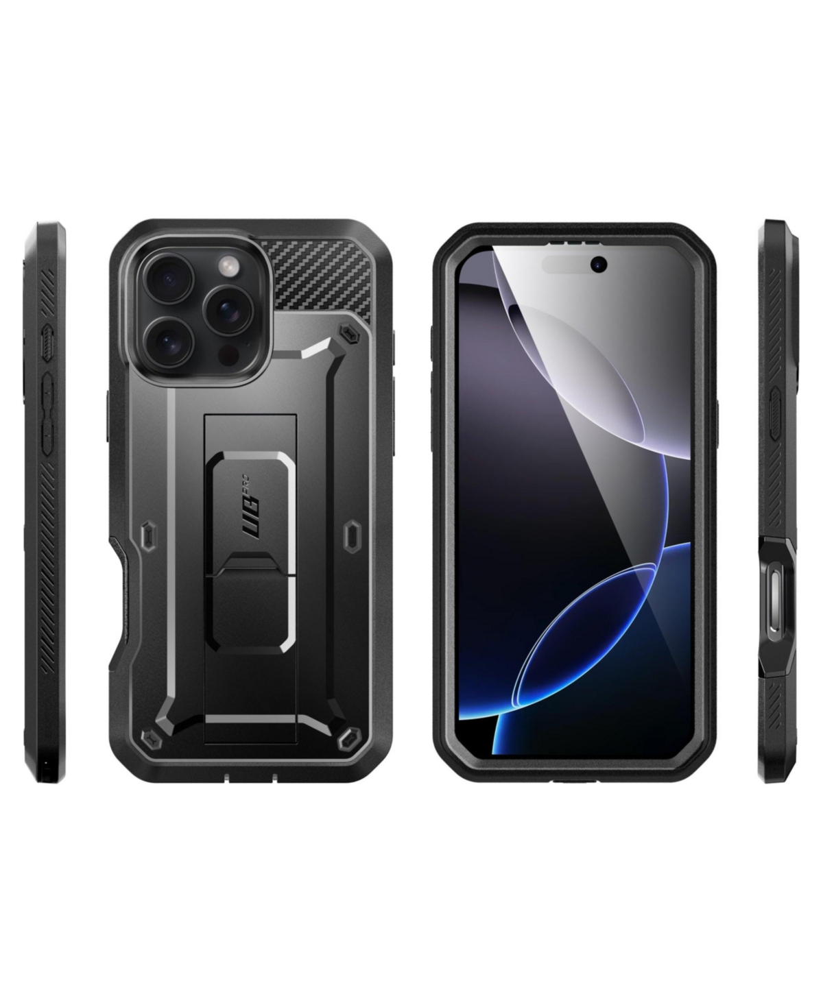 Supcase iPhone 16 Pro Max Unicorn Beetle Pro Rugged Full-Body Built-In Screen Protector Case Compatible with Apple iPhone 16 Pro Max - Black