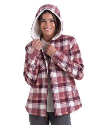 Women's Woodland Berber Lined Hooded Shirt Jacket