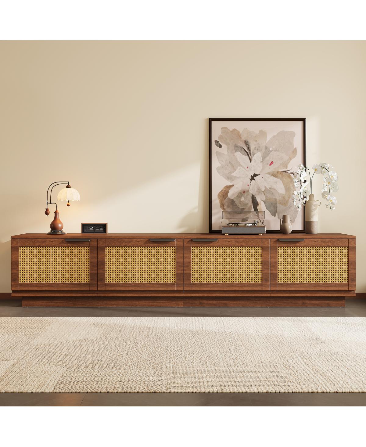 Streamdale Furniture 78" Rattan Media Console for TVs up to 85