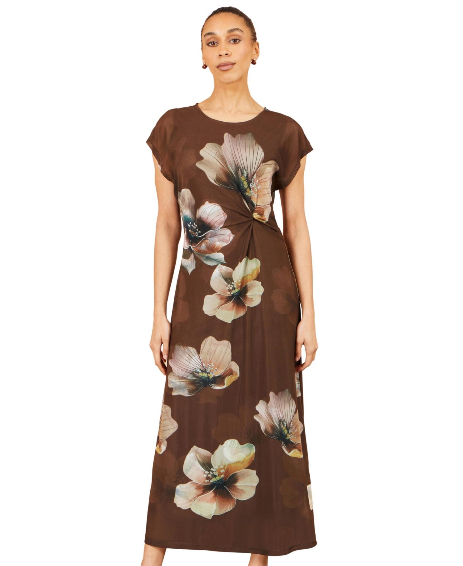 Women's Mesh Floral Maxi Dress