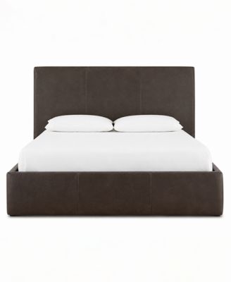 Tivie Queen Leather High-Headboard Bed