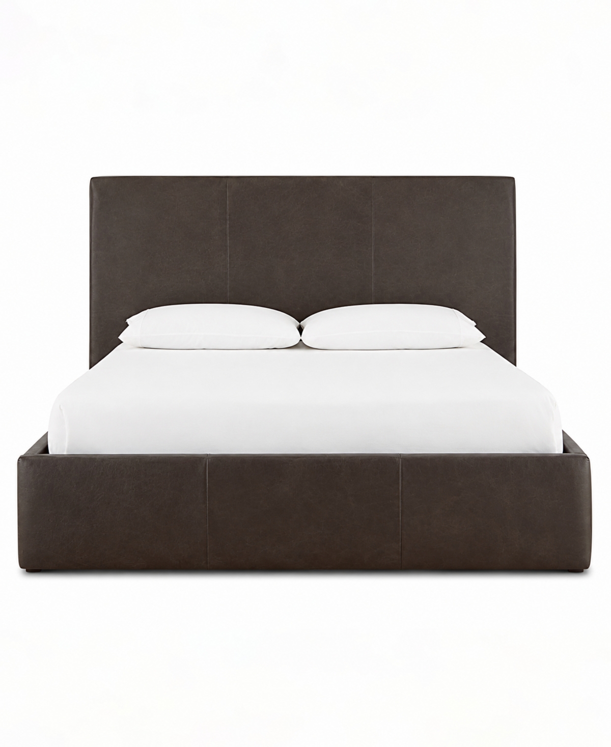 Tivie Queen Leather High-Headboard Bed