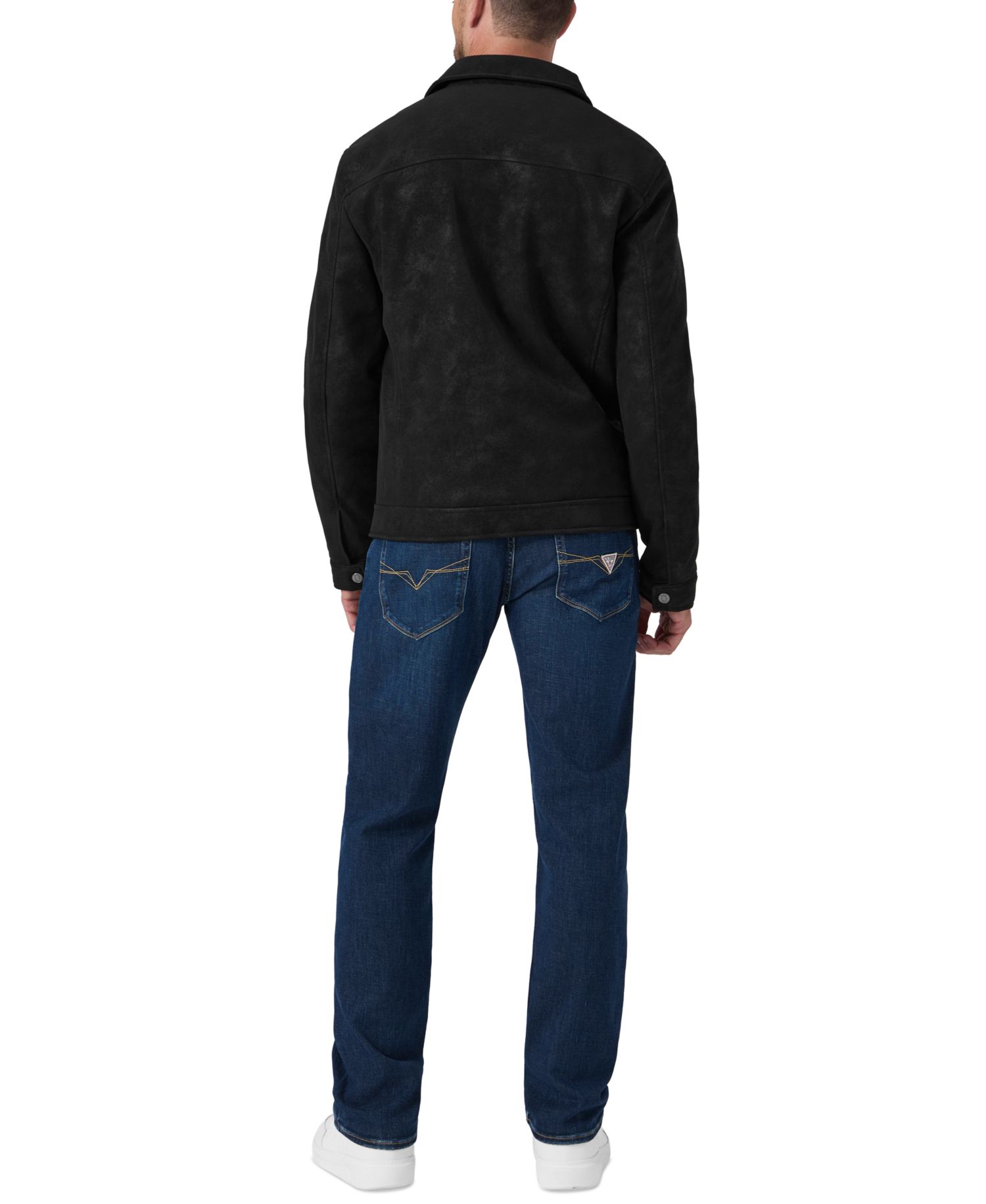 Men's Monogram Faux Leather Zip-Front Jacket