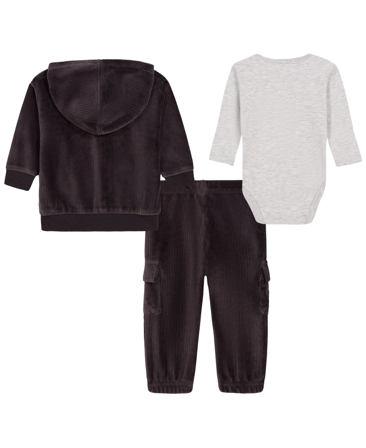 Baby Boys' Cotton-Blend Zip-Up Hooded Jacket, Bodysuit and Joggers, 3-Piece Set