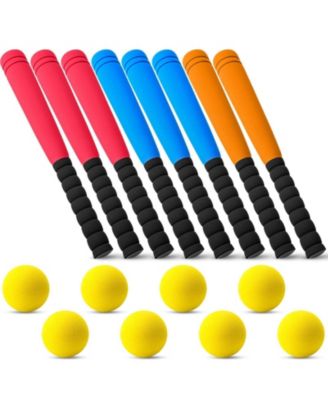 Soft foam baseball bat and ball