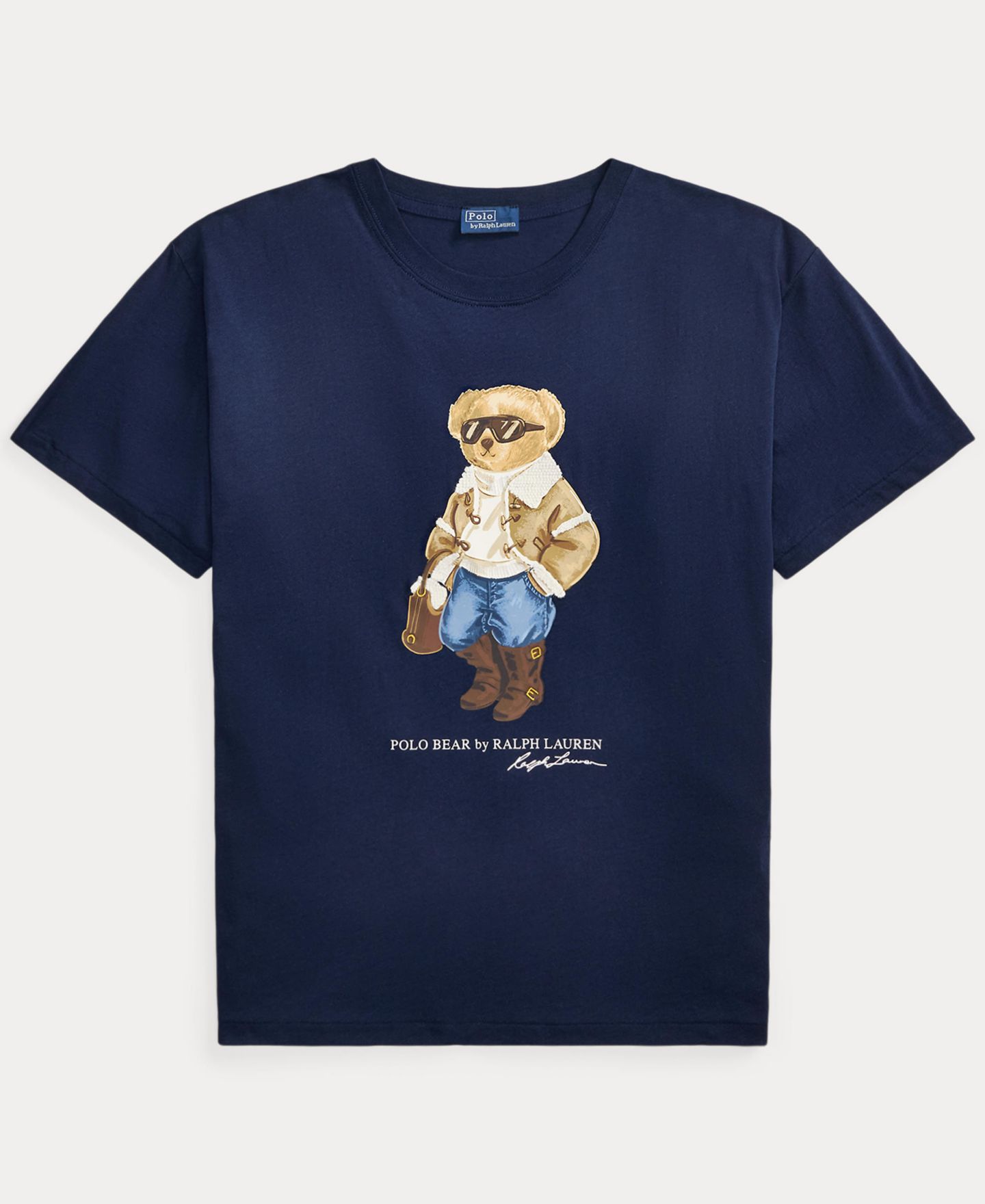 Женская футболка Polo Ralph Lauren Winter Polo Bear Graphic Crewneck Cotton, цвет: Полуночный океанский — фото 5