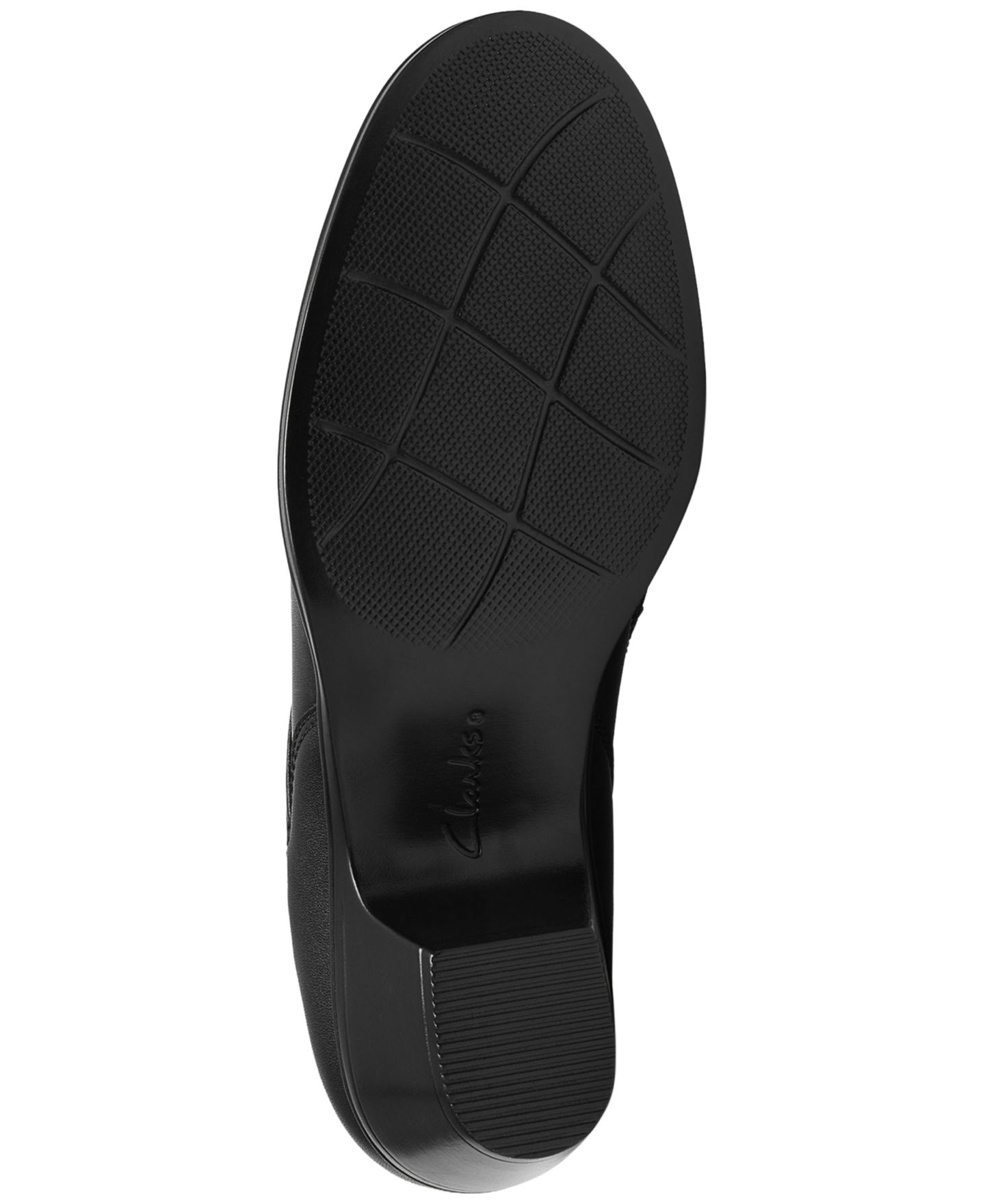 Женские туфли Clarks Emily2 London Block Heel Round Toe Leather Shooties, цвет: Чёрный кожаный — фото 5