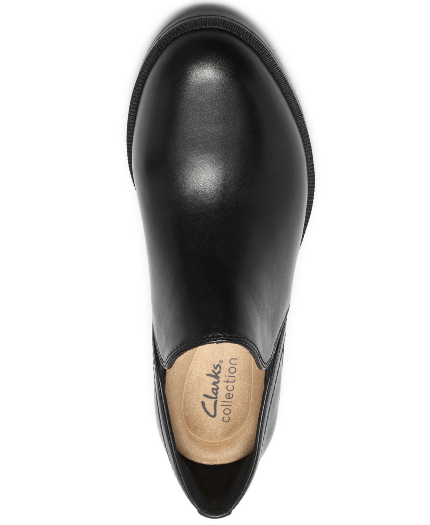 Женские ботинки Clarks Adalynn Bay Leather Round Toe Lug-Sole Shooties, цвет: Чёрный кожаный — фото 4