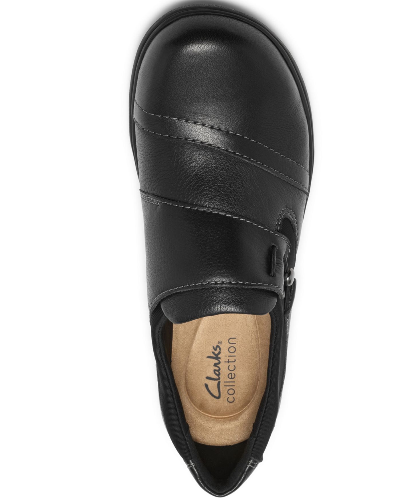 Женские балетки Clarks Carleigh Lily Leather Round Toe Flats, цвет: Чёрный кожаный — фото 4