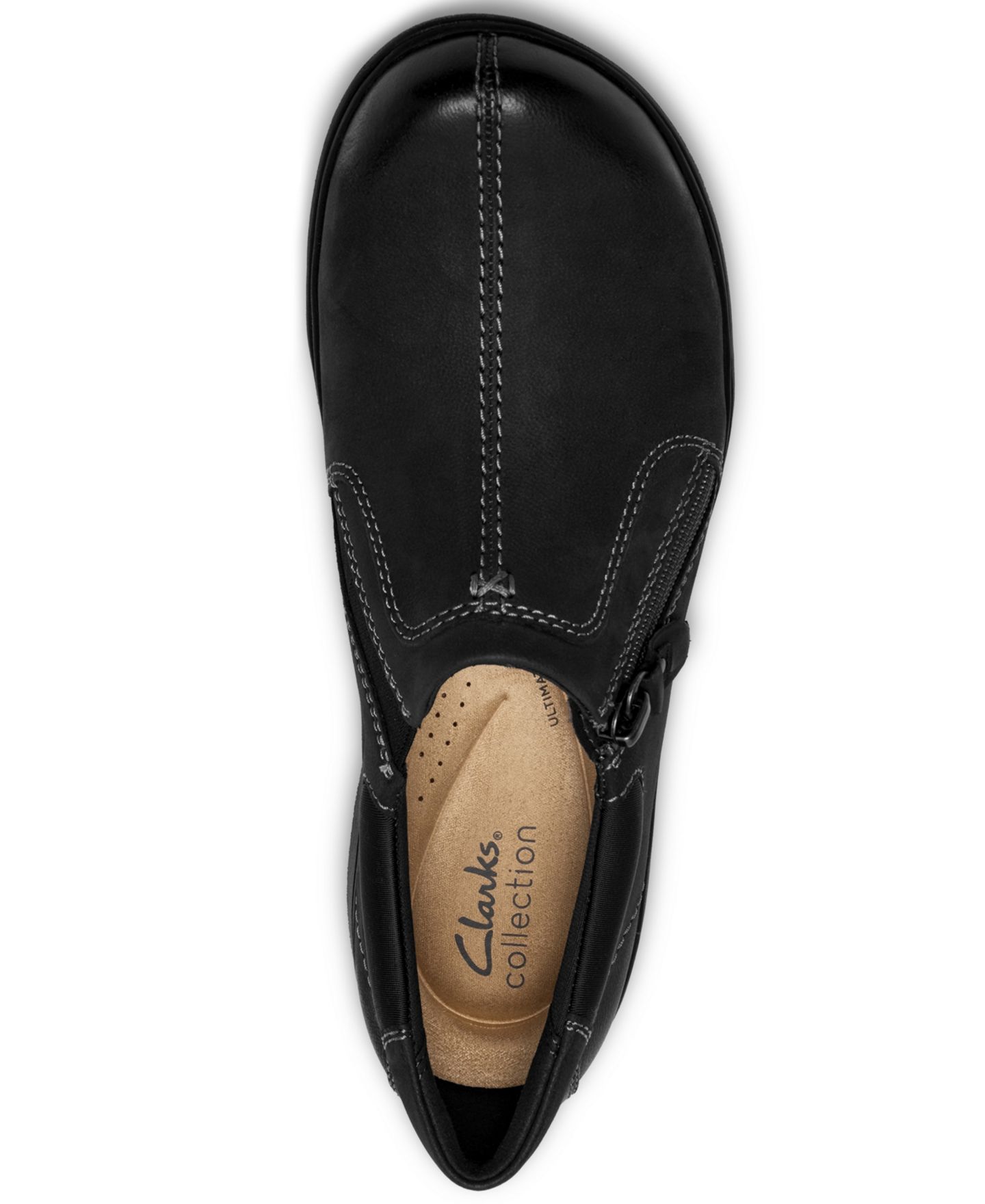 Женские балетки Clarks Carleigh Ease Nubuck Round Toe Flats, цвет: Чёрный нубуковый — фото 4
