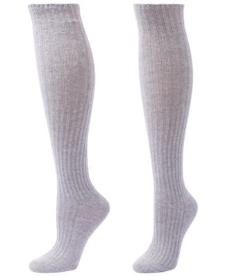 Women's Cashmere-Blend Ribbed Knee-High Socks