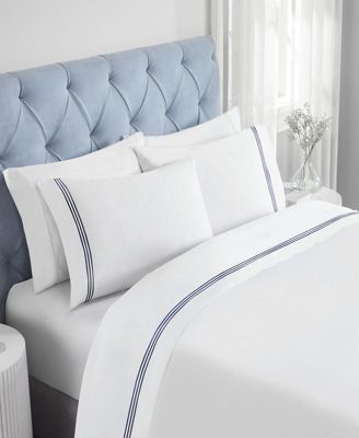 Brandon Cotton Three-Line Embroidered Deep Pocket Bed Sheet Set