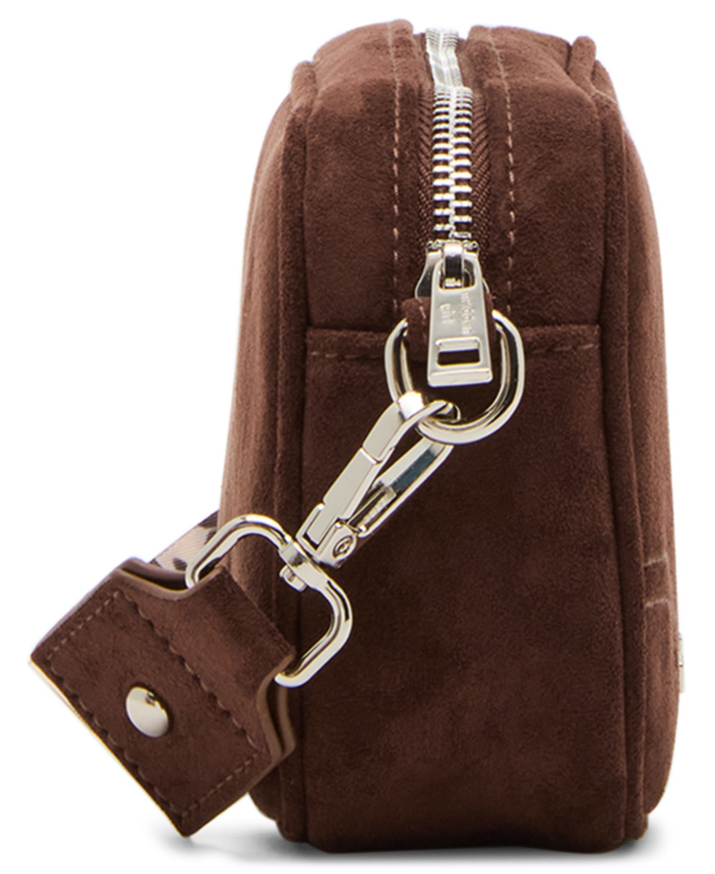 Женская сумка Madden Girl Faux Suede Small Adjustable Strap Crossbody Camera, цвет: Тёмный коричневый — фото 4