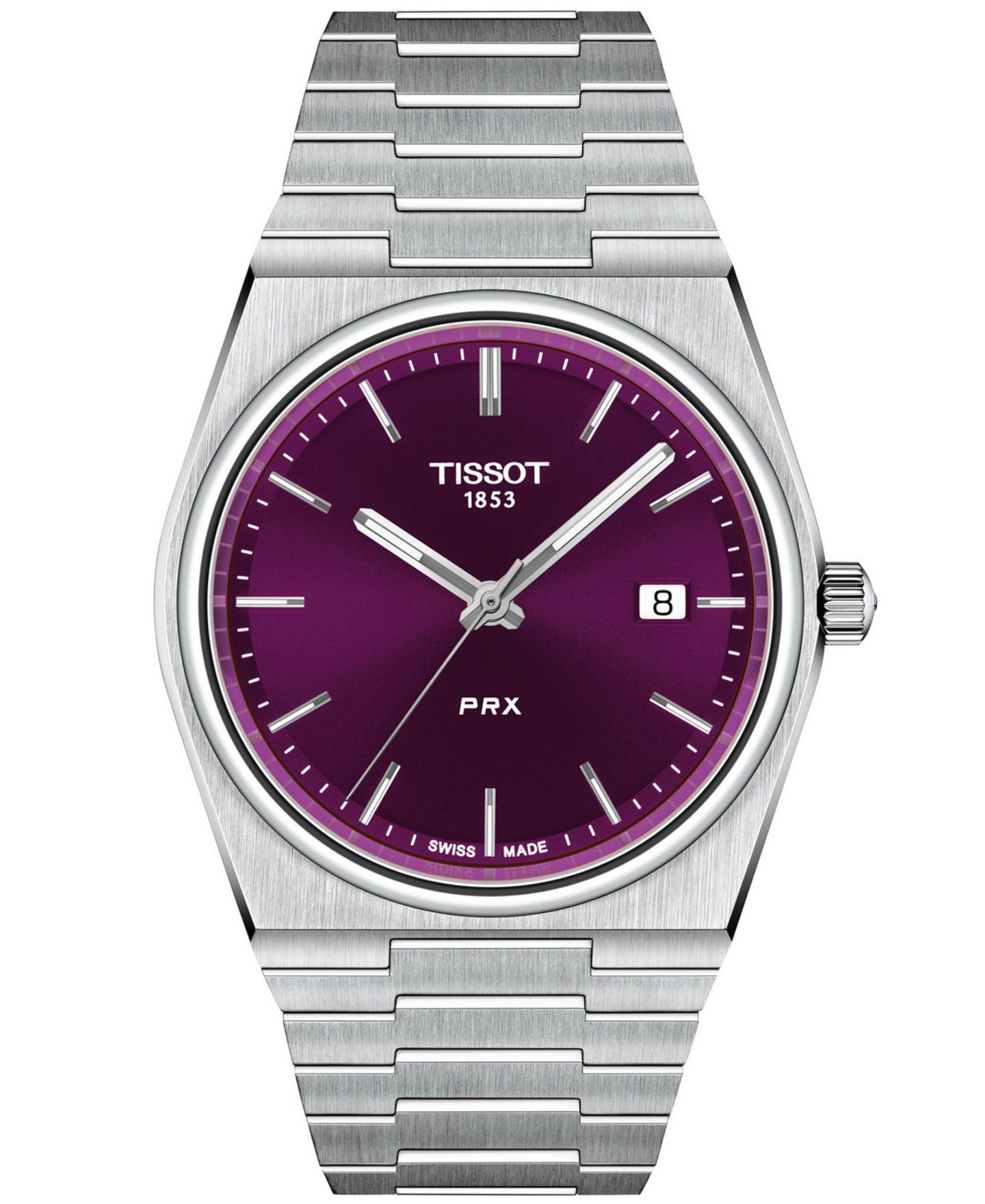 Кварцевые наручные часы Tissot PRX из нержавеющей стали серебристого цвета, 40 мм — фото 1