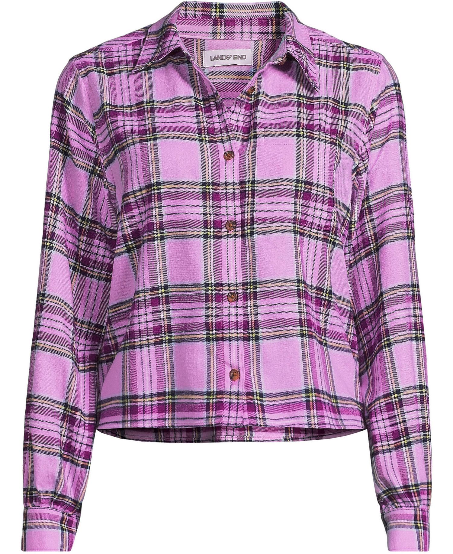 Women's Cropped Flannel Shirt