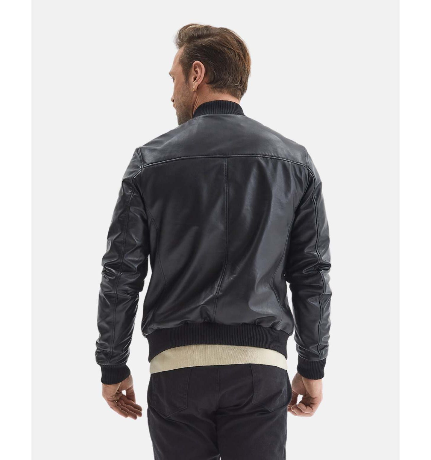 Мужская куртка Furniq UK Jasper Leather, цвет: Чёрный — фото 2