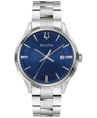 Men's Classic Quartz Silver-Tone Stainless Steel Bracelet Watch 42mm