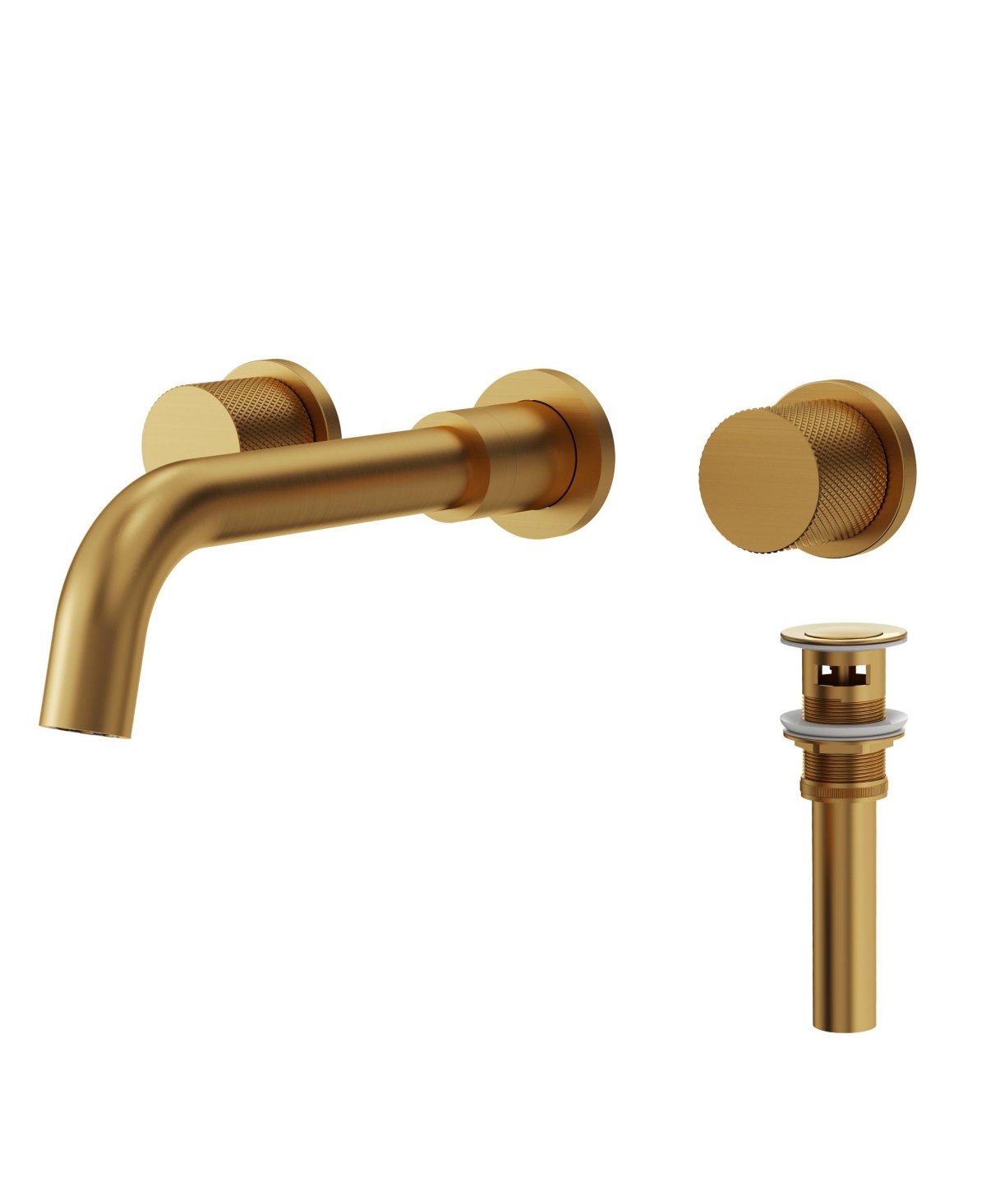 Everstein Wall Mounted Bathroom Faucet 3 Hole,2-Handle Sink with Drain Assembly Brushed