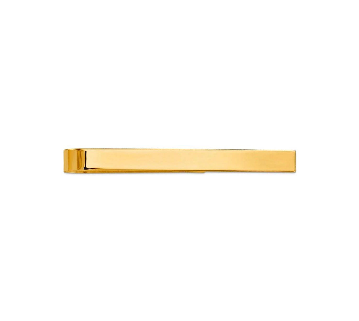 Solid 10k Yellow Gold Polished Narrow Tie Bar for Men