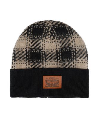 Men's Brushed Plaid Sherpa Beanie
