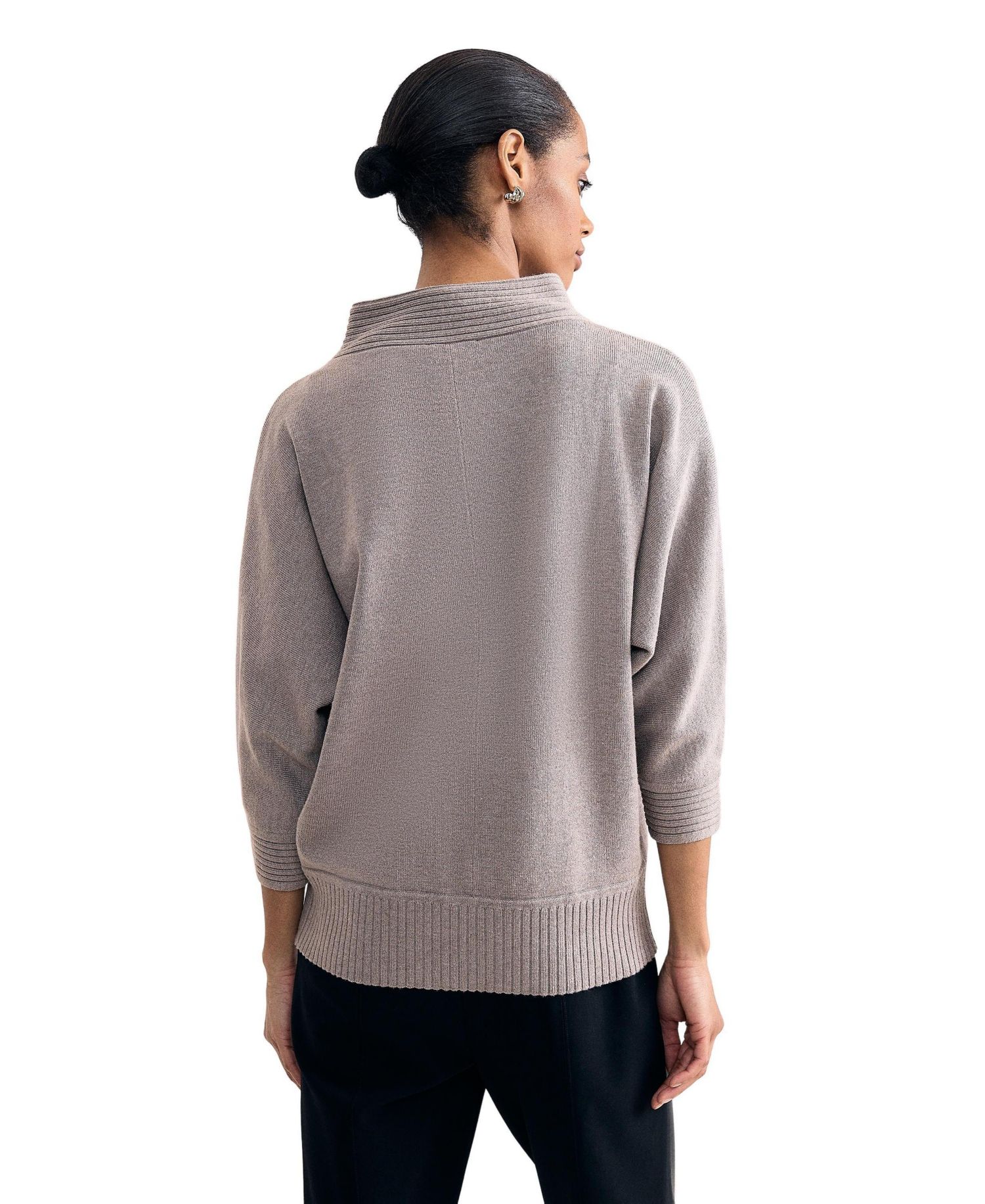 Women's Salima Funnel-Neck 3/4-Sleeve Sweater