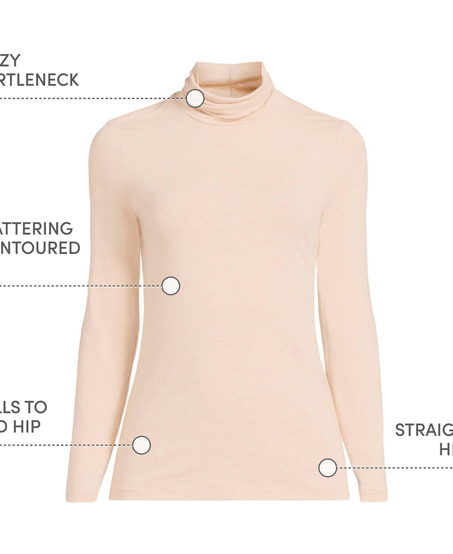Plus Size Lightweight Jersey Long Sleeve Turtleneck