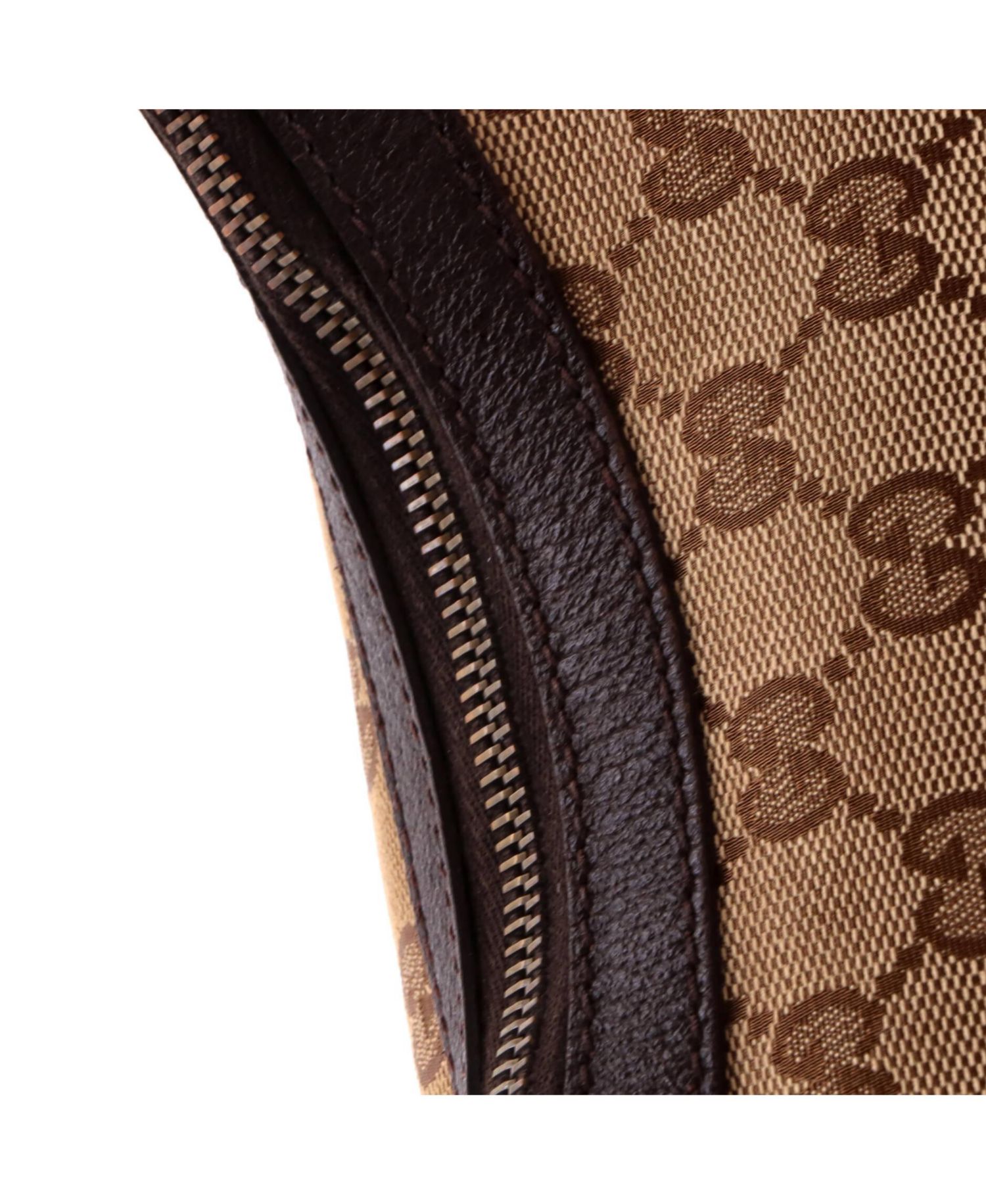 Medium Saddle Zip Messenger Bag GG Canvas with Leather