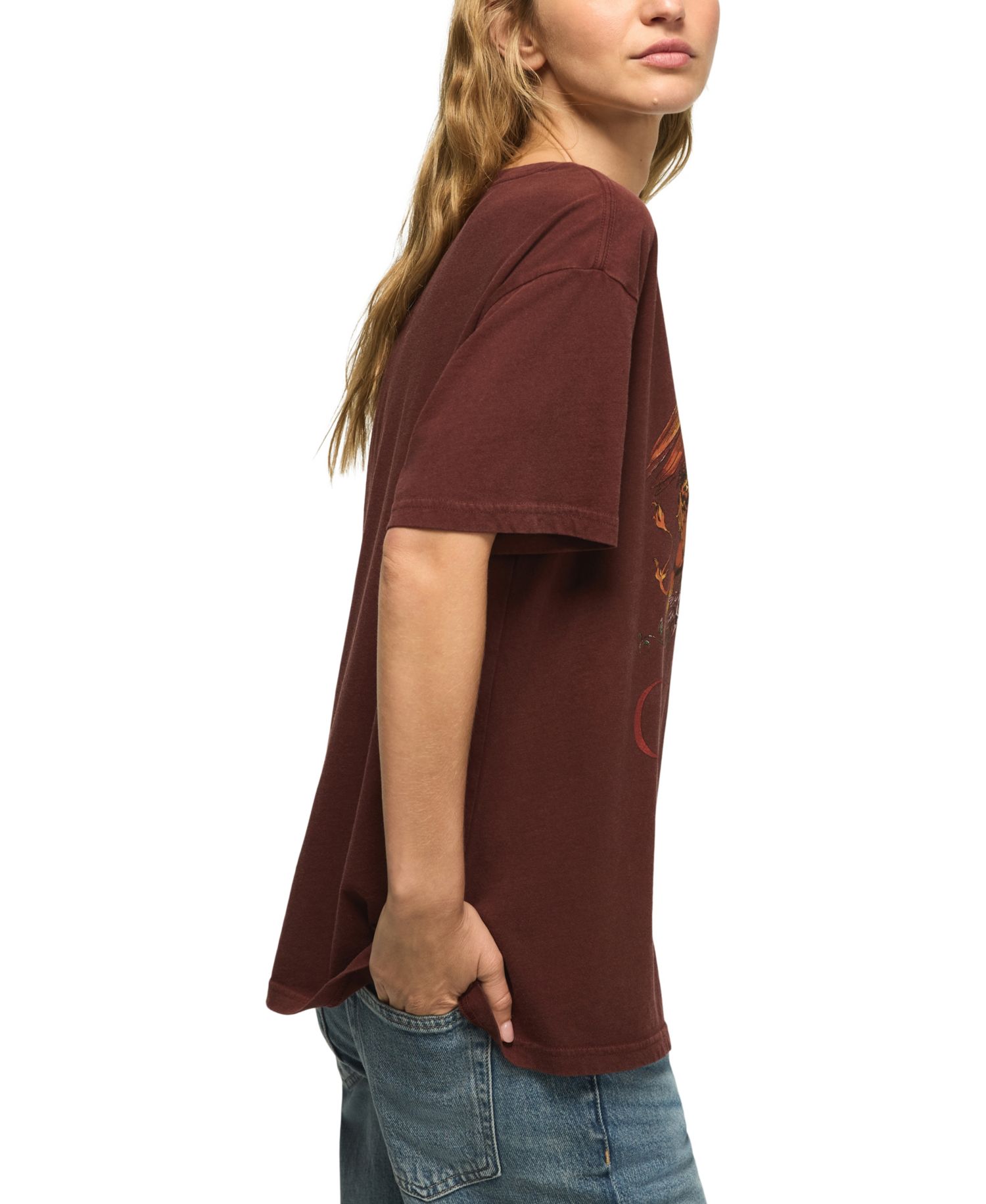 Women's Lion Crest Boyfriend Graphic Retro T-Shirt
