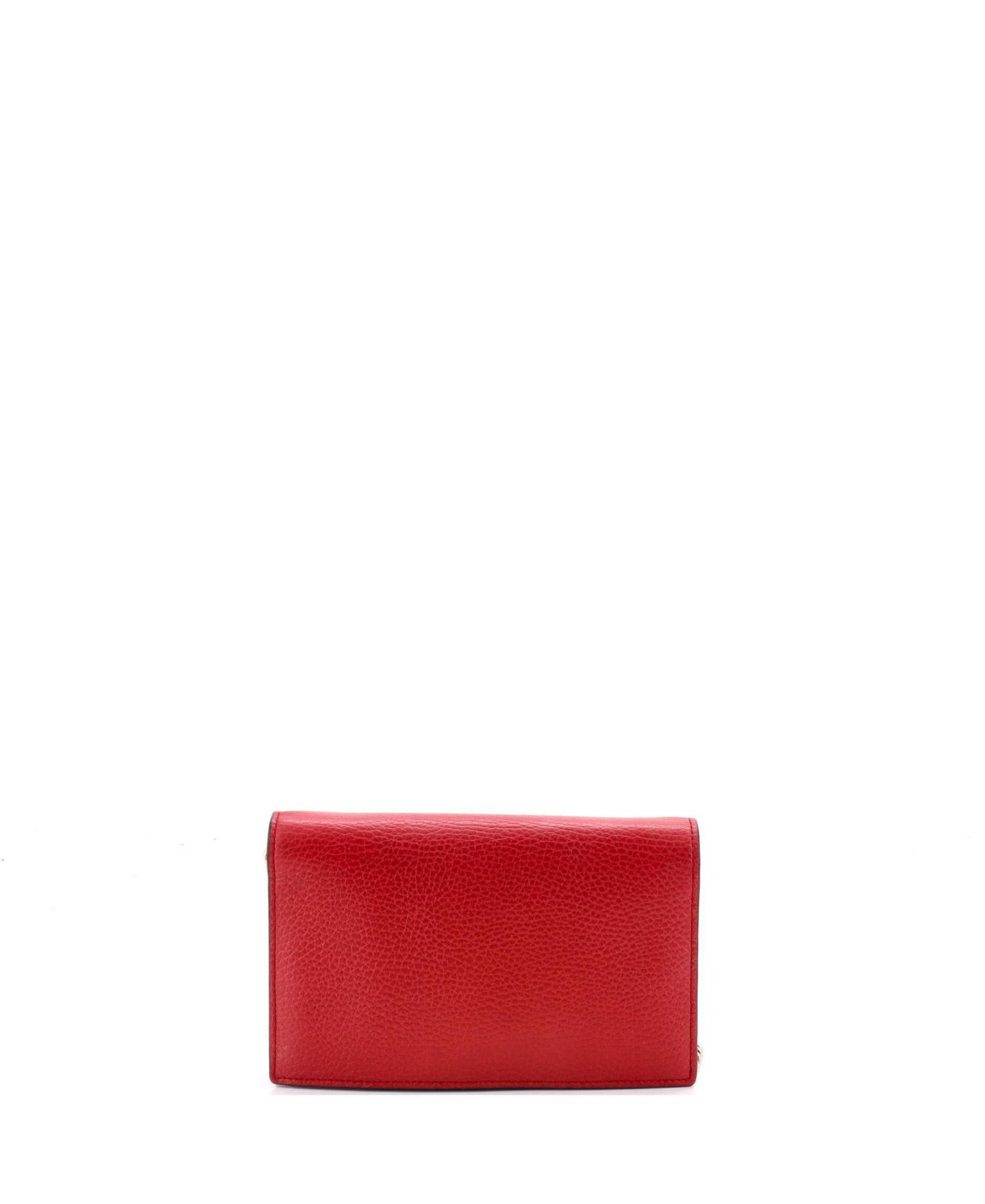 Interlocking Leather Wallet on Chain Crossbody