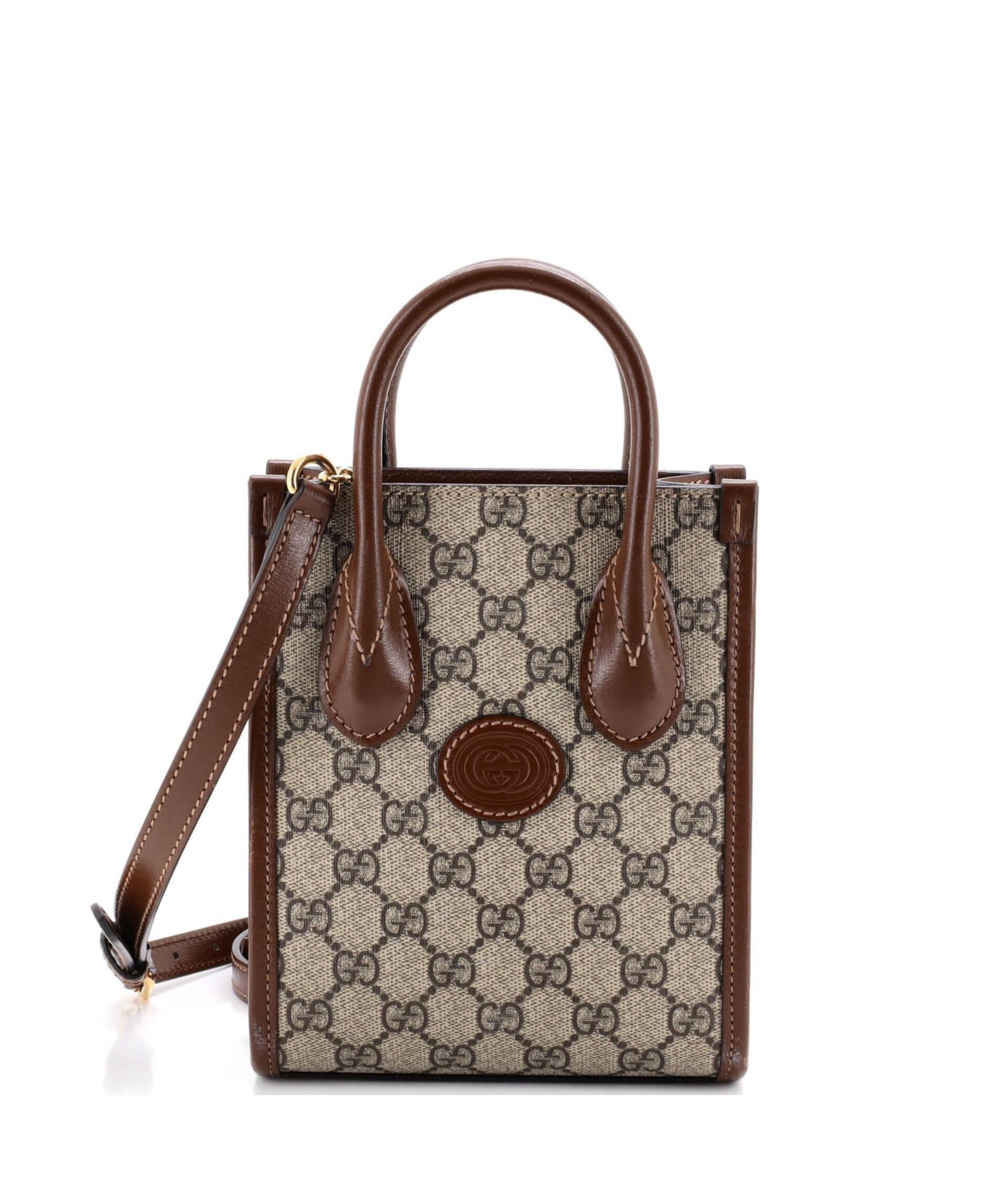 Mini Interlocking G Patch Tote GG Coated Canvas
