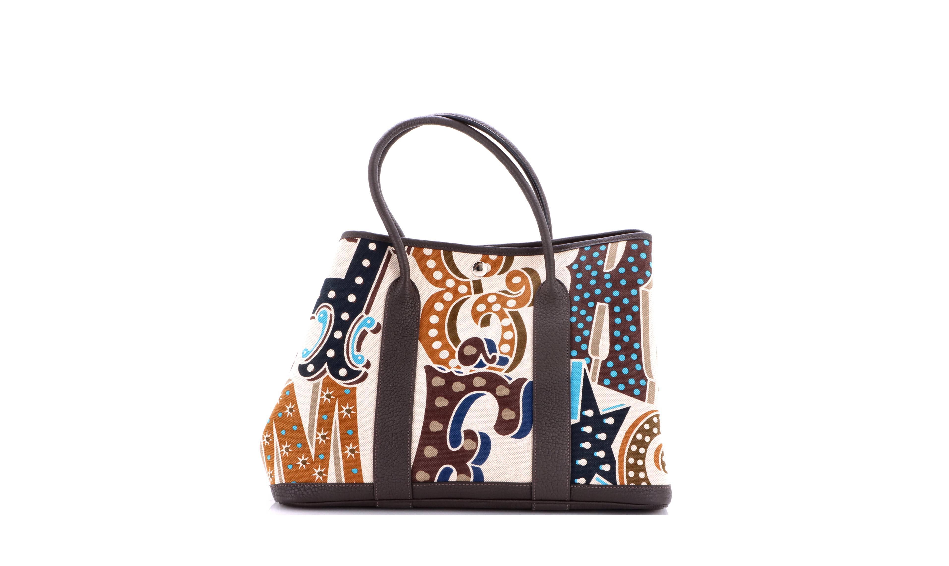 Pre-Owned HERMES Electrique Garden Party 36 Printed Tote, 13.5"W x 10.5"H x 7"D