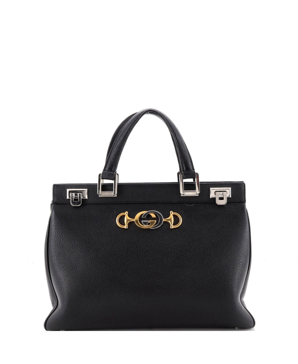 Pre-Owned Gucci Medium Zumi Top Handle Bag Leather - Black