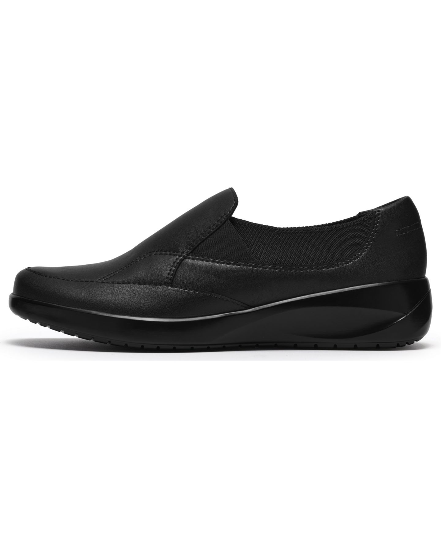 Женские балетки Clarks Kaetlyn Mae Leather Round Toe Flats, цвет: Чёрный кожаный — фото 6